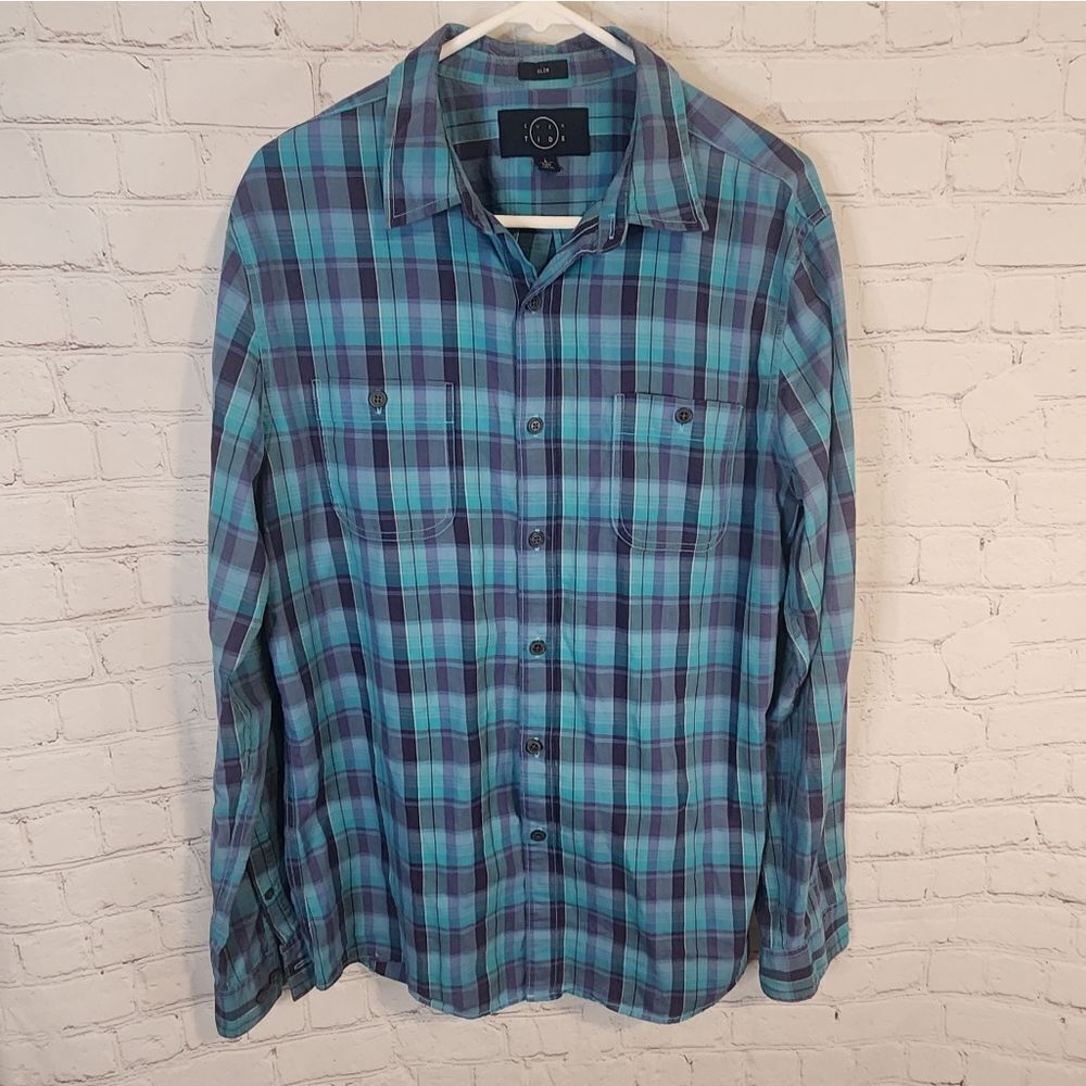Men's Even Tide "Slim" longsleeve button-down shirt, size LT
